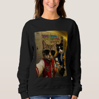 Sweatshirt 67+33 Days of School Funny Cat 67Meme Cool Student