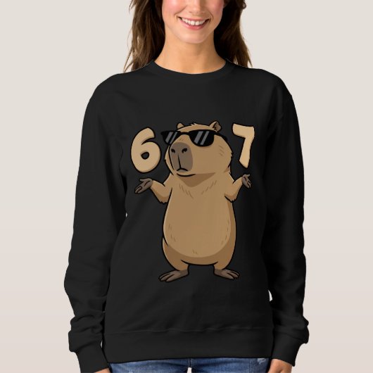 Sweatshirt 67 Capybara Meme 6 7 Aesthetic for Kids Young Adul (Devant)