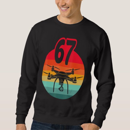 Sweatshirt 67ème Anniversaire I Télécommande Rétro Drones Ave (Devant)