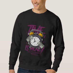 Sweatshirt 6 Bordeaux Tee Time Is Money Streetwear Retro Bord