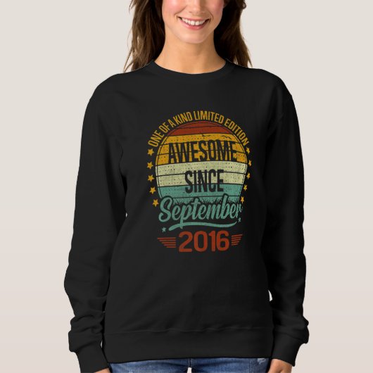 Sweatshirt 6 Year Old  Awesome Since September 2016 6th Birth (Devant)