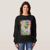 Sweatshirt 6e année No Prob-Llama Enseignant Premier jour (Devant entier)