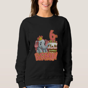 Sweatshirt 6e anniversaire fille Cake Elephant