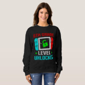 Sweatshirt 6th Grade Level Unlocked  Back To School Gamer Boy (Devant entier)