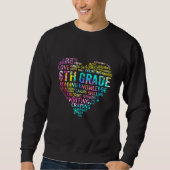 Sweatshirt 6th Grade Team Tie Dye Heart Back To School (Devant)