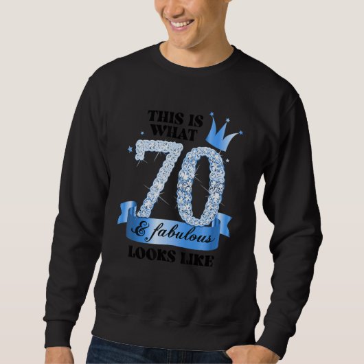 Sweatshirt 70 & Fabulous I Blue White Party Group Candid Phot (Devant)