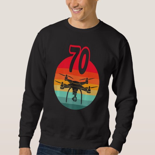 Sweatshirt 70e Anniversaire I Rétro Télécommande Drones Avec  (Devant)