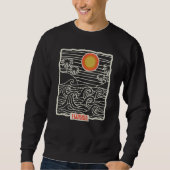 Sweatshirt 70s 80s CA Retro Beach Waves Ocean Sunset Florida (Devant)