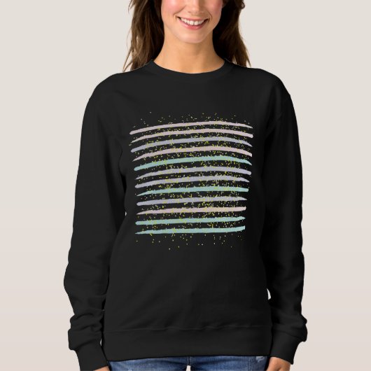 Sweatshirt 70's & 80's Rainbow Pastel Watercolor Striped Retr (Devant)