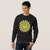 Sweatshirt 70s Yellow Smile Face Flower  Happy Peace Smiling  (Devant entier)