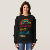 Sweatshirt 71 ans stupéfiant depuis janvier 1952 71e naissanc (Devant entier)