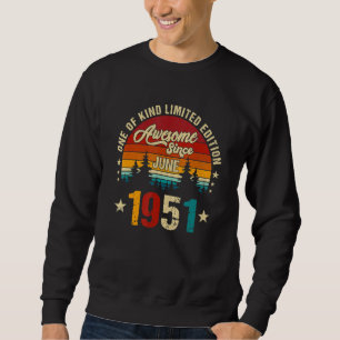 Sweatshirt 71ème anniversaire vintage stupéfiant depuis juin