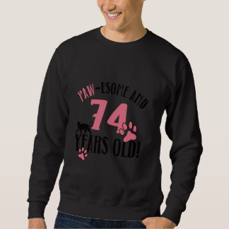 Sweatshirt 74e anniversaire 74 ans chat maman Amoureux des ch