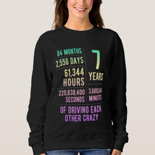 Sweatshirt 7 ans mariés Funny 7e anniversaire de Mariage (Devant)