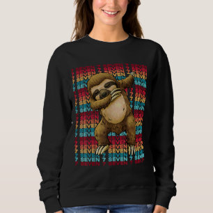 Sweatshirt 7 Ans Sloth Dabbing 7e Anniversaire Sloth Party