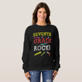 Sweatshirt 7e année Rocks Retour à l'école Enseignant (Devant entier)