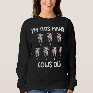 Sweatshirt 7e anniversaire mignonne ferme vaches bêtes bambin