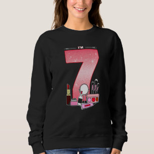 Sweatshirt 7e anniversaire pour le maquillage de petite fille