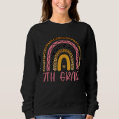 Sweatshirt 7Th Grade Rainbow Leopard Back to School Student T (Devant)