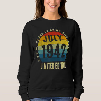 Sweatshirt 80 ans Vintage juillet 1942 80e Classique