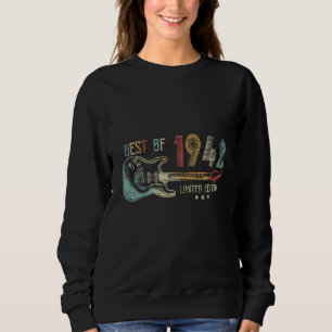 Sweatshirt 80e anniversaire Guitare femmes Mens Vintage Best