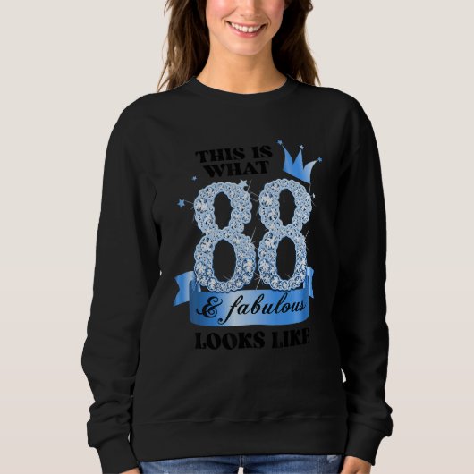 Sweatshirt 88 & Fabulous I Blue White Party Group Candid Phot (Devant)