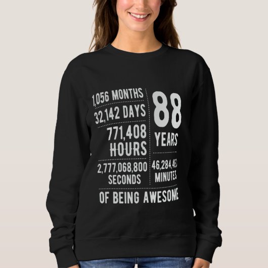 Sweatshirt 88e anniversaire Hommes Femmes Drôle 88 ans (Devant)