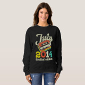 Sweatshirt 8 Anniversaire Juillet 2014 Cassette Vintage (Devant entier)