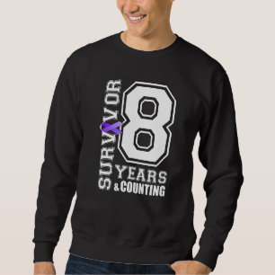 Sweatshirt 8 Ans Survivant Je Porte Violet Ribbon Lupus Lauré