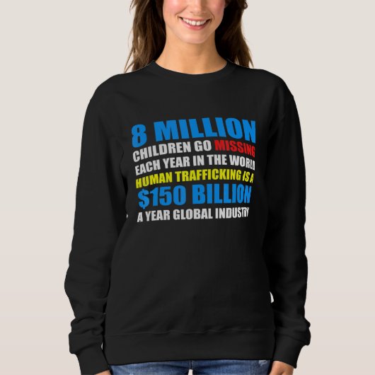 Sweatshirt 8 millions d'enfants mettent fin à la traite des e (Devant)