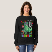 Sweatshirt 8e année C'est mon 8e anniversaire Rex Dinosaur B (Devant entier)