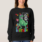 Sweatshirt 8e année C'est mon 8e anniversaire Rex Dinosaur B (Devant)
