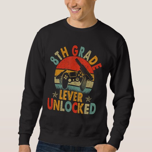 Sweatshirt 8th Grade Level Unlocked Video Gamers back to scho (Devant)