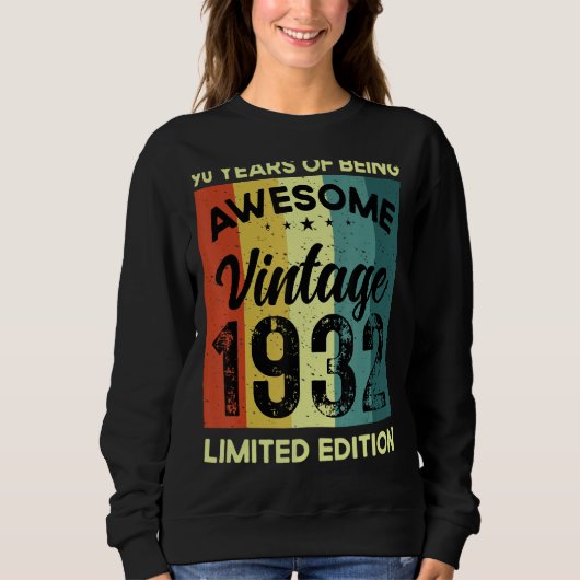 Sweatshirt 90 Ans D'Être Vintage (Devant)