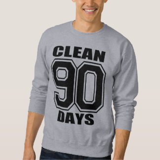 Sweatshirt 90 jours nettoient le noir sur le gris