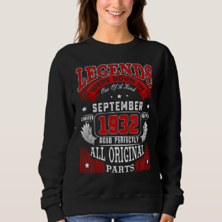 Sweatshirt 90e Anniversaire Légendes Né En Septembre 1932 90 