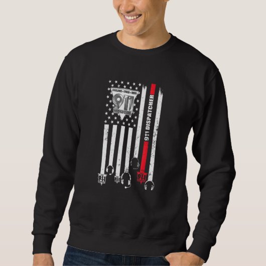 Sweatshirt 911 Dispatcher Usa Flag 911 Dispatcher (Devant)