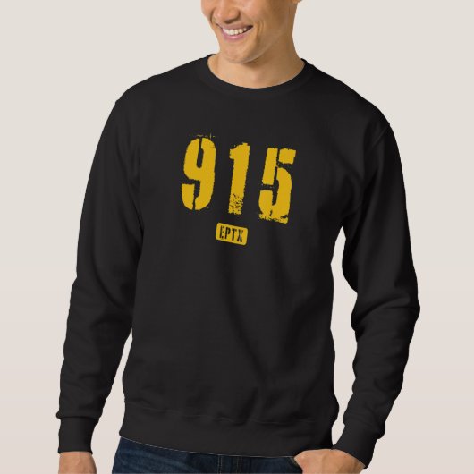 Sweatshirt 915 EPTX El Paso TX conception de pochoir brut (Devant)
