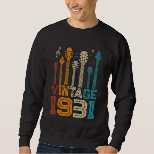 Sweatshirt 91e anniversaire Vintage 1931 Guitare guitariste