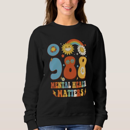 Sweatshirt 988 Mental Health Matters Suicide Prevention Aware (Devant)