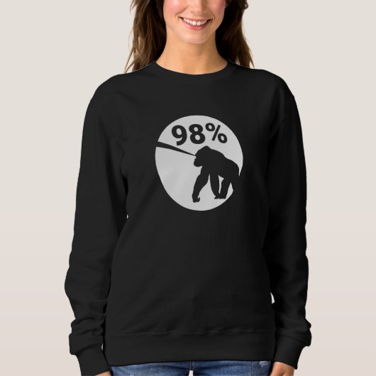 Sweatshirt 98 Gorille Inspiré Gorilla Génétique Lié Goril (Devant)
