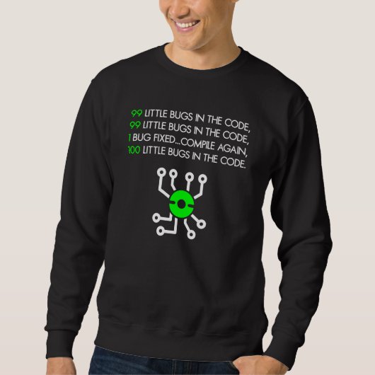 Sweatshirt 99 Bugs Dans Le Code (Devant)