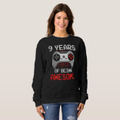 Sweatshirt 9 Ans Vidéo Jeu 9e Anniversaire Pour Garçons Enfan (Devant entier)