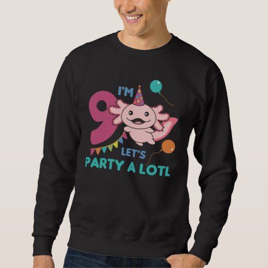 Sweatshirt 9e Anniversaire Axolotl Neuf Anniversaire Cute Axo (Devant)