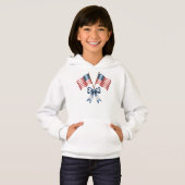 Sweatshirt à capuche patriotique avec drapeaux amé (Devant entier)