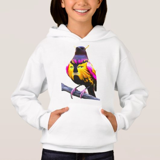 Sweatshirt à capuche pour fille avec design numéri (Devant)