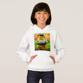 Sweatshirt à capuche pour fille avec design numéri (Devant entier)