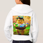 Sweatshirt à capuche pour fille avec design numéri (Dos)