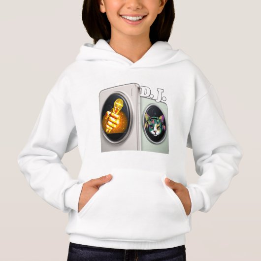 Sweatshirt à capuche pour fille avec design numéri (Devant)
