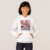 Sweatshirt à capuche pour fille avec design numéri (Devant entier)